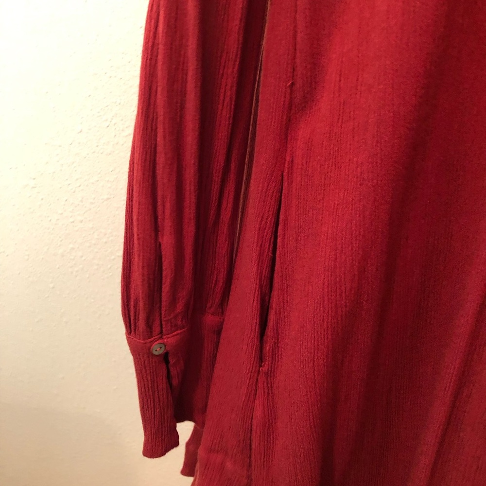 Free People Rust Lace Long Sleeve Dress - Picture 5 of 8